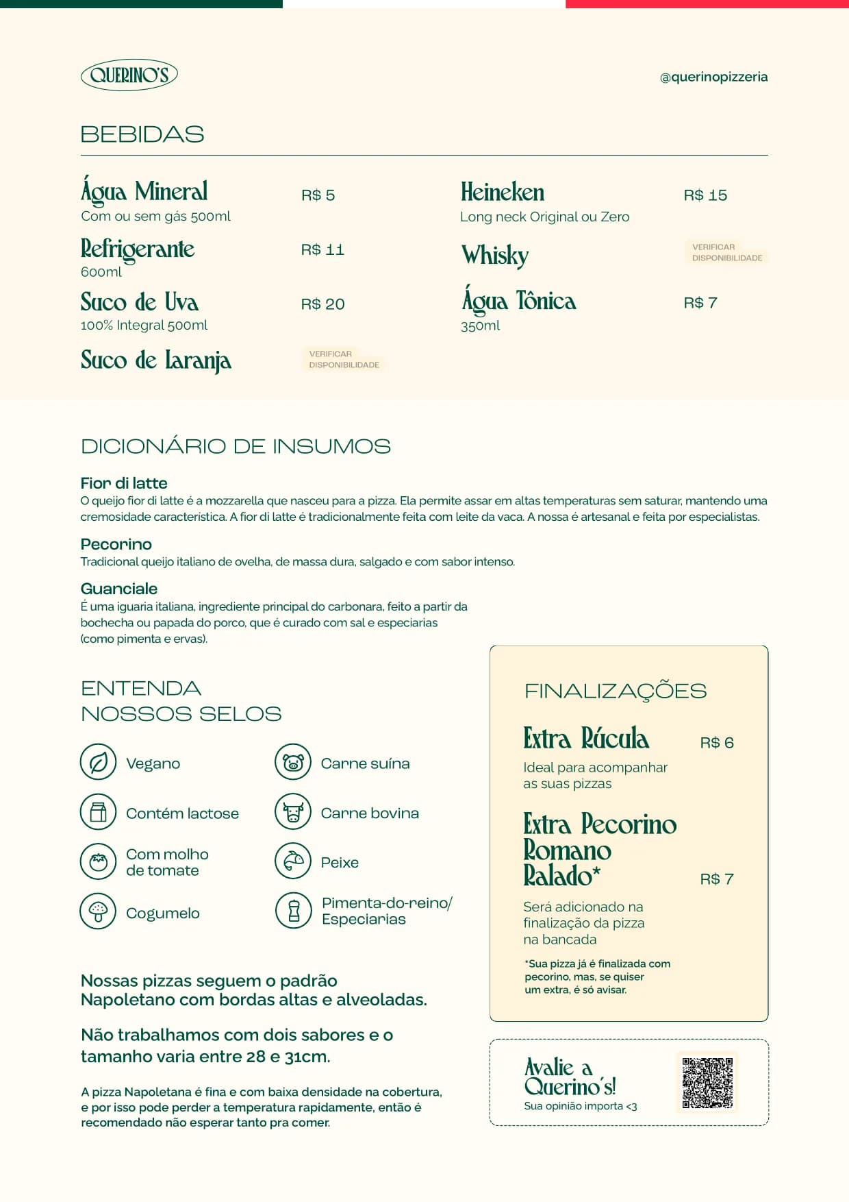 Pagina 1 do cardapio de Bebidas